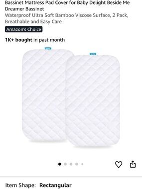 Baby delight bedside me bassinet Mattress Pad Cover x 2, 3 sheets